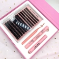 Lashes Factory Wholesale Natural Wispy Cluster Lashes Kit with Mirror